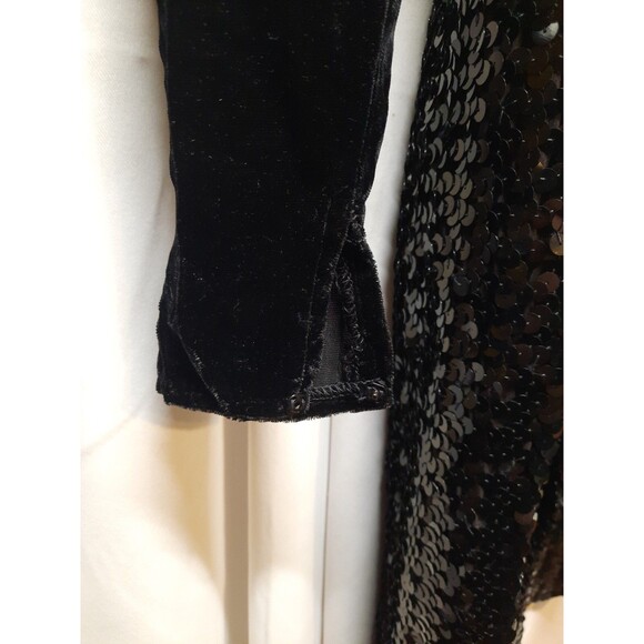 Alfred Angelo Black Elegant Vintage Sequins, Long Sleeve Dress 9/10 - Picture 8 of 14